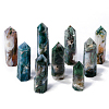 Natural Moss Agate Pointed Prism Bar Home Display Decorations G-PW0007-104C-1