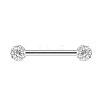 304 Stainless Steel Micro Pave Cubic Zirconia Nipple Rings WG2793F-14-1