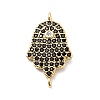 Religion Brass Micro Pave Cubic Zirconia Connector Charms KK-H529-01A-G03-1