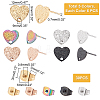 Unicraftale 30Pcs 5 Colors Ion Plating(IP) 304 Stainless Steel Stud Earring Findings STAS-UN0029-84-5