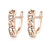 Brass Micro Pave Clear Cubic Zirconia Huggie Hoop Earrings EJEW-BB70467-1