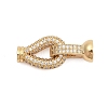 Brass Micro Pave Clear Cubic Zirconia Fold Over Clasps KK-C075-01G-1