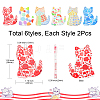 12Pcs 6 Styles Printed Transparent Acrylic Pendants MACR-CJ0001-47-2