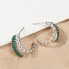 Twist Brass Micro Pave Cubic Zirconia Stud Earrings EJEW-M082-16P-01-5