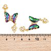 Brass Micro Pave Cubic Zirconia Connector Charms CU-CBACDF6-01G-13-3