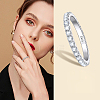 Rhodium Plated 925 Sterling Silver Moissanite Finger Rings for Women WG76D6D-03-3