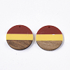 Tri-color Resin & Walnut Wood Pendants RESI-S358-78M-2