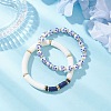 2Pcs 2 Styles Handmade Flower Porcelain Ceramic Round Beads Stretch Bracelets & Polymer Clay Heishi Beads Stretch Bracelets BJEW-JB12071-1