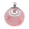 Cherry Quartz Glass Pendants KK-F751-D22-2