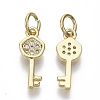 Brass Micro Pave Cubic Zirconia Charms ZIRC-S067-025-NF-1