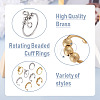 8Pcs 8 Style Brass Rotating Beaded Cuff Rings RJEW-SW0001-01-3