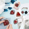 GOMAKERER 8Pcs 4 Style Sacred Heart Glass Rhinestone Appliques PATC-GO0001-03-3