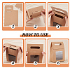 Folding Paper Gift Bags with Hole Handle and Plastic Visible Window ABAG-WH0038-52B-01-5