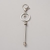 Zinc Alloy Bar Beadable Keychains Clasps KEYC-WH0030-86P-1
