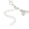 Natural Lilac Jade Heart Charm Bracelet with Chips Beaded Chains BJEW-TA00295-02-3