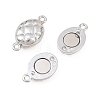 304 Stainless Steel Magnetic Clasps with Loops STAS-P452-04A-P-2