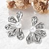 Brass Flower Stud Earrings EJEW-R016-05P-1