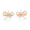 Clear Cubic Zirconia Bowknot Stud Earrings EJEW-N012-54-1