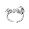 Bass LOVE Open Cuff Rings for Women RJEW-U012-01P-3