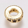 Brass Micro Pave Cubic Zirconia Bead Spacers ZIRC-K074-12-01-3