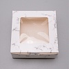 Rectangle with Marble Pattern Cardboard Fold Gift Box CON-WH0257-39-3
