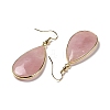 Natural Rose Quartz Dangle Earrings X-EJEW-L179-01F-2