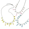 3Pcs 3 Styles Natural Rose Quartz & Natural Olive Jade & Natural Aquamarine Chip Bib Pendant Necklaces NJEW-TA00167-1