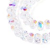 Electroplate Transparent Glass Beads Strands EGLA-N022-04A-D21-3