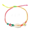 Natural Mixed Cowrie Shell Beads Braided Bead Bracelets BJEW-JB11786-2