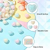 45Pcs 3 Colors Rubberized Style Opaque Acrylic Beads OACR-CJ0002-56-3