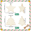 40Pcs 2 Styles Christmas Theme Wood Hanging Wall Decorations HJEW-PH0001-88-5