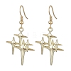 Star Brass Earrings EJEW-JE06114-3