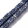 Handmade Blue and White Porcelain Beads Strands PORC-I027-14-1