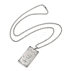 Non-Tarnish 201 Stainless Steel Rectangle with Constellation Pendant Necklaces NJEW-M223-02A-3