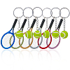 6Pcs 6 Colors Sports Theme Plastic Keychains KEYC-CY0001-05-7