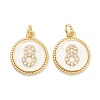 Brass Micro Pave Clear Cubic Zirconia Charms ZIRC-J040-44G-08-2