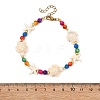 Synthetic Turquoise & Natural Freshwater Shell Beaded Bracelets for Women BJEW-JB13969-4