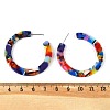 Cellulose Acetate(Resin) Half Hoop Earrings X-KY-S163-374-3