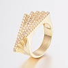 Brass Micro Pave Cubic Zirconia Finger Rings RJEW-H122-13G-2