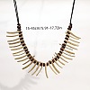 Bohemian Natural Coconut Triangle & Rondelle Wood Beaded Cotton Cord Bib Necklaces FS-WG1FFFB-01-5