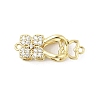 Brass Micro Pave Clear Cubic Zirconia Interlocking Clasps LS-KK-U059-16G-1