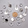 Clear Domed Glass Cabochon Cover and Brass Lever Back Earring Settings for DIY DIY-PH0001-60S-3