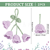 2Pcs Crochet Lily of The Valley Polyester Car Hanging Pendant HJEW-FG0001-14C-2