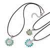 3Pcs 3 Styles Natural Green Aventurinee & Tourmaline & Apatite & Glass Seed Beads Pendant Necklaces NJEW-MZ00050-1