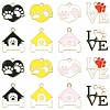 40Pcs 8 Styles Pet Paw Print Theme Alloy Enamel Pendants ENAM-CJ0007-13-1