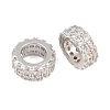 Brass Micro Pave Cubic Zirconia European Beads ZIRC-D026-07P-1