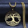 201 Stainless Steel Pendant Necklaces NJEW-H015-03G-1
