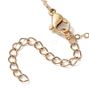 201 Stainless Steel Satety Pin with Round Natural Tiger Eye Pendant Brass Cable Chain Necklaces for Women NJEW-TA00214-5