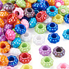 100Pcs Pearlized UV Plating Opaque Acrylic European Beads SACR-TA0001-77B-3