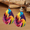 Iron & Imitation Leather Dangle Earrings WGA6ACA-02-1